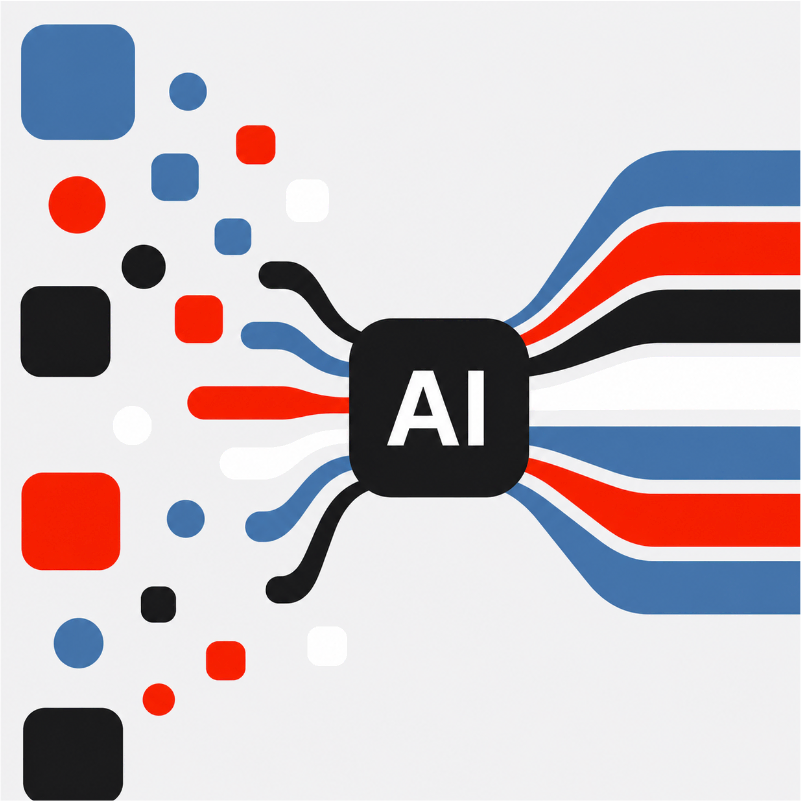 Illustration representing AI-assisted efficiency in web design