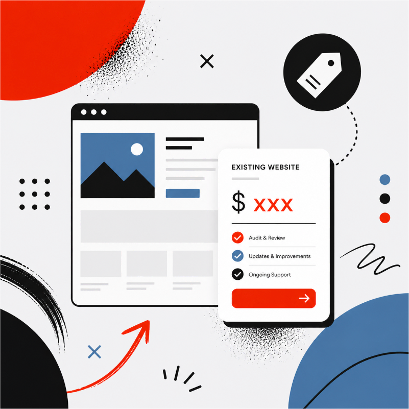 Illustration representing pricing for fixing or customizing an existing Divi website