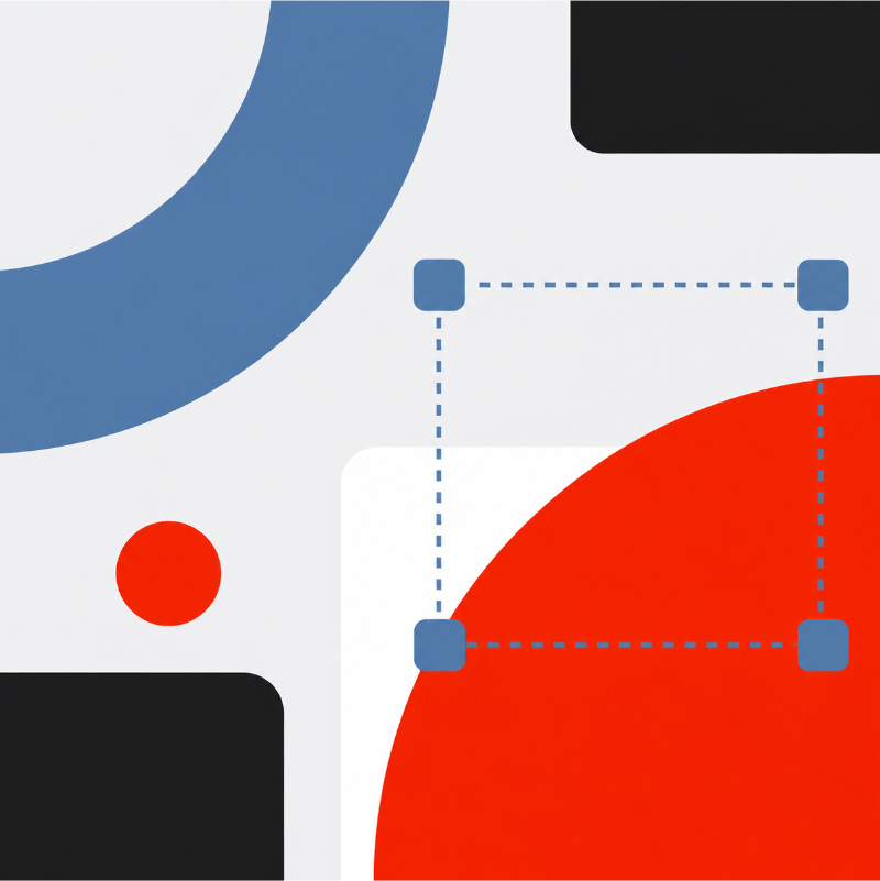 Illustration representing visual editing and content control in a website builder